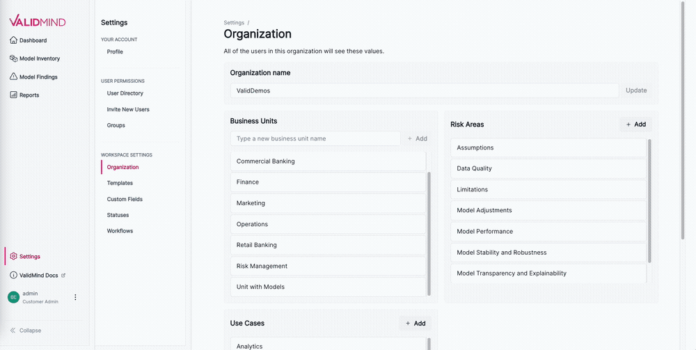 A gif showing you the edit business unit name capability